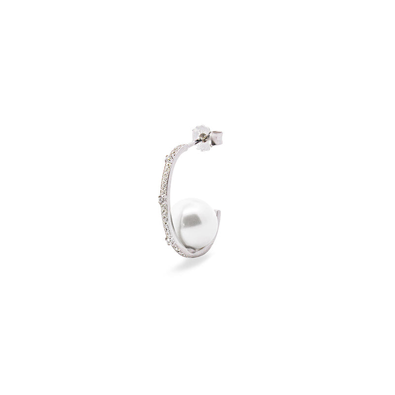 Mono orecchino argento Perla