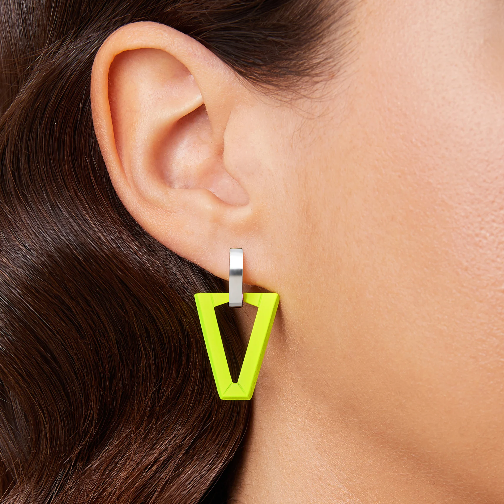 MONO ORECCHINO UALI FLUO LIME GOLD/SILVER