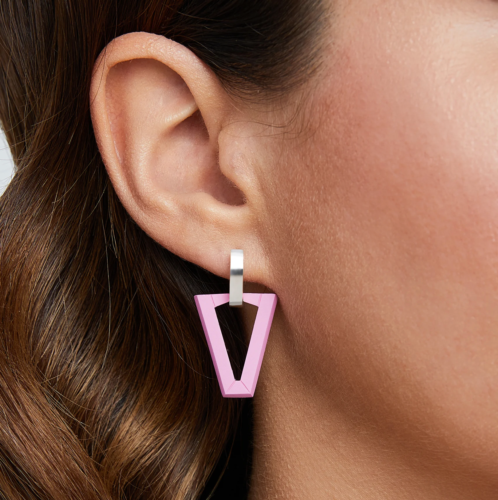 MONO ORECCHINO UALI PINK SILVER